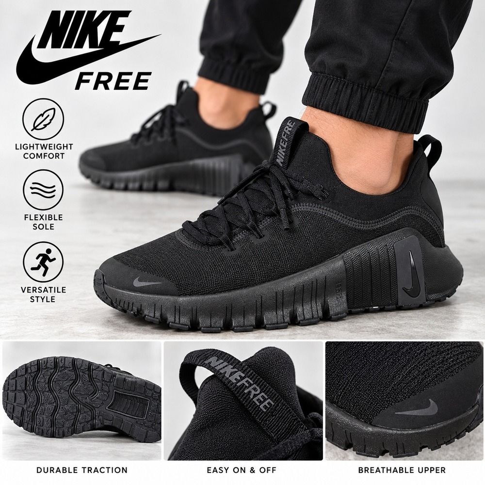 NEW Nike Free Metcon 6 Women 10 Black FJ7126-003 Training Sneakers